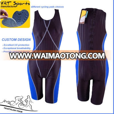 Triathlon suit sportswear manufacturer good stretch recovery Lycra fabrics Custom Triathlon skin suit