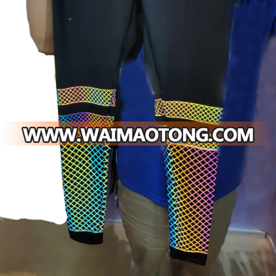 night running wear full body fabrics printing design custom running reflective leggings