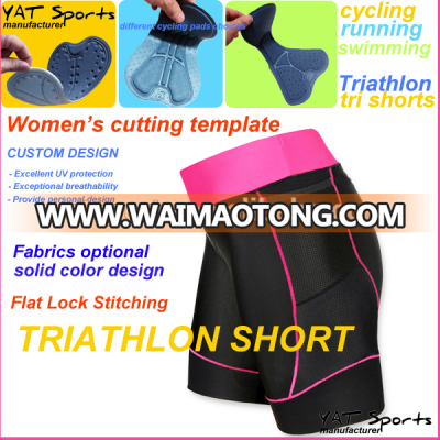 solid color lycra spandex fabrics women triathlon clothing shorts