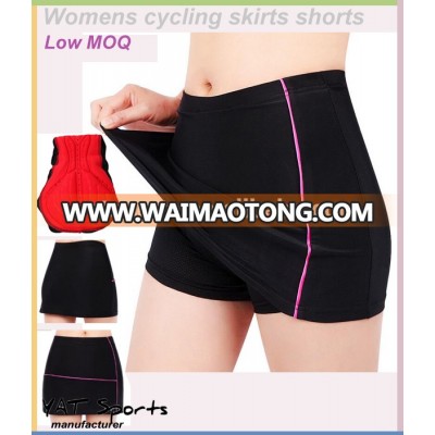 Custom logo bicycle wear Womens cycling skirts with padded shorts