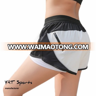 women blank breathable dri-fit pocket sports yoga running shorts