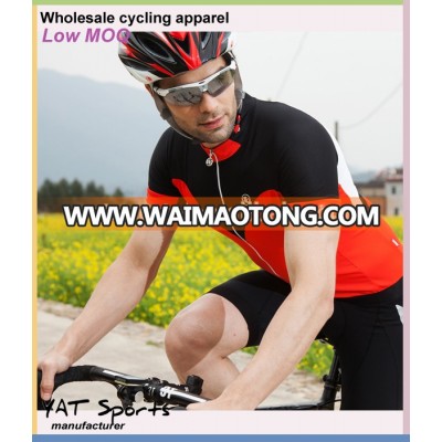 Wholesale Low MOQ printed cycling apparel mens high quality cycling jersey