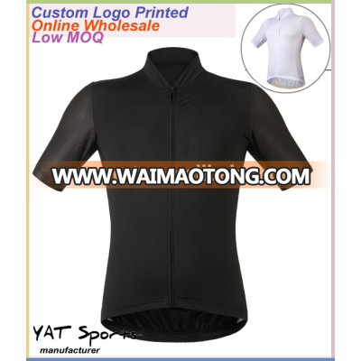 China custom logo bike wear reflective band black mesh men cycling jersey